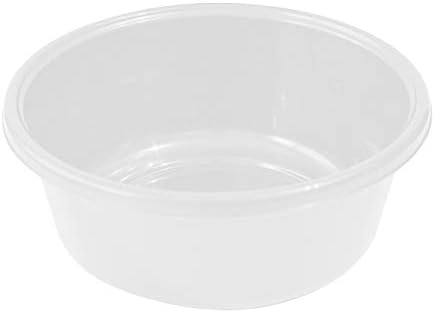 YBM HOME Round Plastic Wash Basin (White, 9.75")