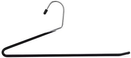 20 Pack Slack Pant Hangers Trousers Jean Hangers, Open Ended Pants Easy Slide Organizers, Chrome and Black Friction