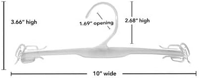 NAHANCO Intimate Apparel Molded Hanger with Delicate Shoulder Clips - 10" Polystyrene, Clear (Pack of 250)
