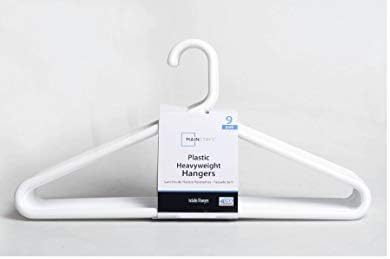 Mainstays Super Heavy Weight Hanger, White, 9-Pack (Pack of 2)