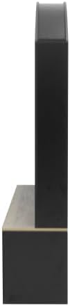 77''H Hall Tree with Curved Design, Multi-functional Coat Rack with Shoe Racks, Clothes Hangers, Hooks, Double-Layer Storage Cabinets and Open Storage Space for Hallway, Living Room (Black+Natural)
