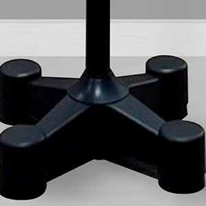 PRINCE HANGER Modern Freestanding Coat Rack for Small Entryways — 6 Rotating Hooks, Height Adjustable, Space-Saving Single Pole Design (Black/PHUS-3002)