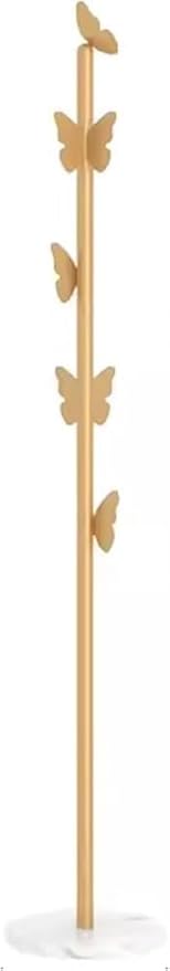 Garment Rack Metal Coat Rack With Marble Base, Free-standing Small Modern Coat Stand Tree With Butterfly-shaped Hooks, Save Space Coat Hanger For Entryway, Bedroom, Office, 33x170CM(Color:Gold+White)