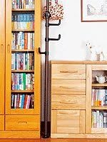 PRINCE HANGER Vertical One-Touch Pole Coat Rack — 6 Independent Rotating Hooks (Silver)