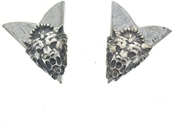 HHH Designs Antique Silver Collar Tips - Western Collar Stays - Indian Chief Collar Tips for Men and Women - Made in USA