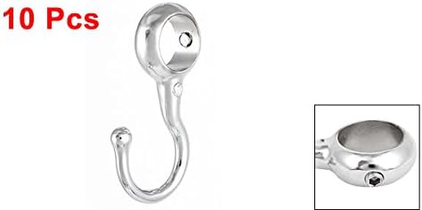 uxcell Wardrobe 16mm Dia Tube Rod Handbag Clothes Coat Hooks Hangers 10pcs
