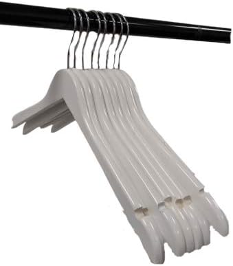 Pillowtex Wood Top Hangers - Set of 20 White Hangers