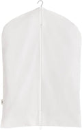 Premium 100% Cotton Garment Bags – 40" Off-White Canvas Suit Cover with YKK Zipper – Breathable, Dust-Proof Storage for Suits, Coats, Dresses, Jackets & Travel/Closet Use