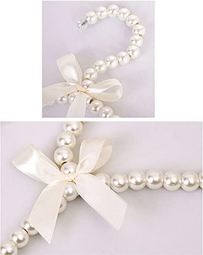 10PCS Pearl Beaded Clothes Rack Large Bowknot Wedding Shop Daily Pants Hangers 2#