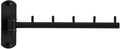 Folding Wall Mounted Clothes Hanger Rack with Swing Arm Stainless Steel Heavy Duty Coat Hook for Bathroom, Bedroom, Laundry Room - Black
