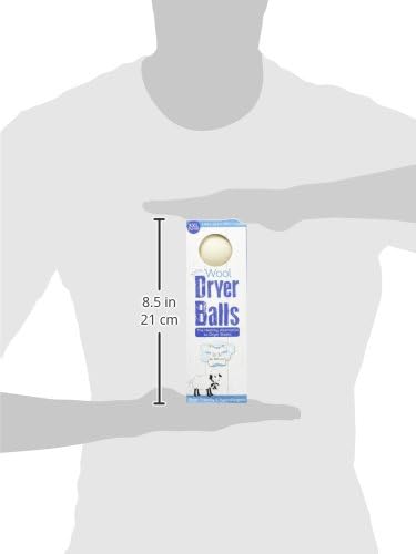 B&N All Natural at Home, Daisy's Wool Dryer Balls for Sensitive Skin, High Moisture Absorbent, Static Reducing and Wrinkle Prevention, XL Pieces, White, 3 Count