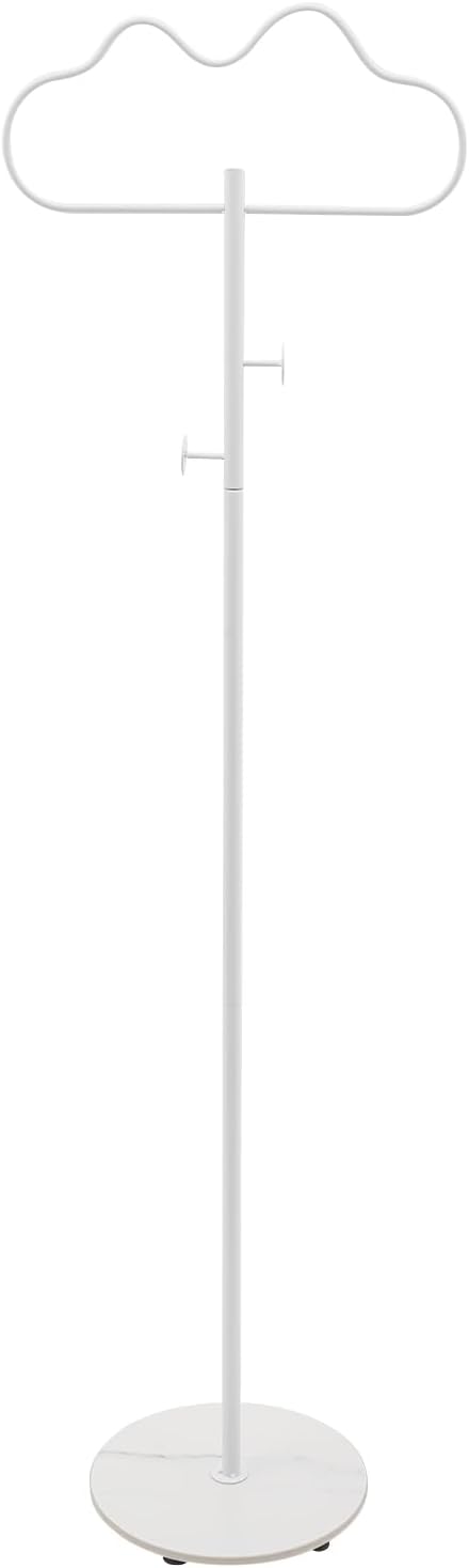 Freestanding Metal Coat Tree, Modern Coat Rack Cloud-shaped Coat Hanger Stand with 2 Hooks for Bedroom Entryway Hallway Office