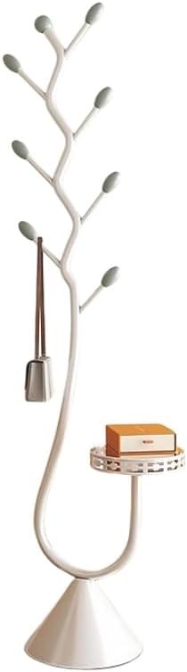 Coat Rack with Metal Base,Tree-Shaped Coat Rack for Bedroom, Entryway, Hallway(White)