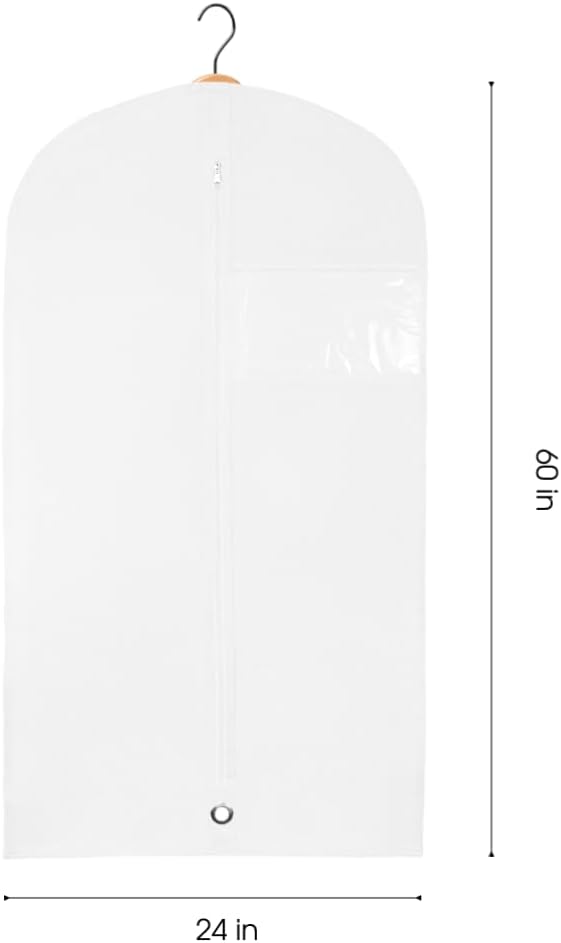 Trend CaseUK Garment Bags for Hanging Clothes, Suit Hanging Garment Bags, Zippered Garment Bags with Clear Window, Breathable Garment Covers for Suits, Dresses, Closet Storage and Travel, 60in(1 Pack)