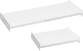 Expandable Closet Tension Shelves Organizers, Adjustable Shelf for Cabinet Rack Storage Wardrobe Divider Shelving for Pantry,2 Pack (White,11.8" D x 26"-38" W,2PCS)