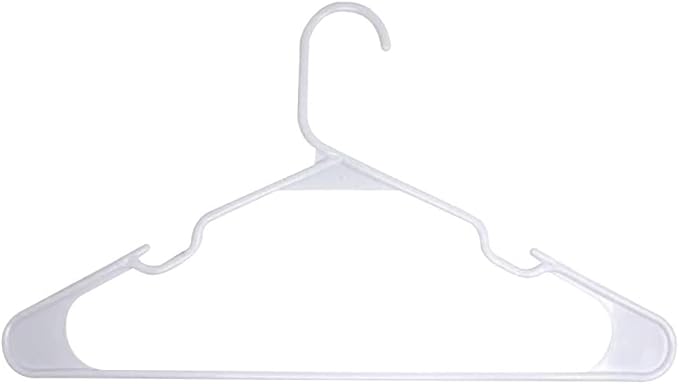 SEDLAV White Hangers Set with Built-in Shoulder Grooves – Reinforced Plastic Edges for Stability and Support, Slim Design, Plastic Smooth Edges for Hanging Thin Strap Shirts, t-Shirts, Blouses