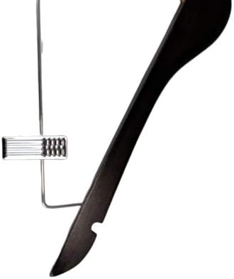 Walnut Finish Wood Combination Hanger with Non-Abrasive Clips (Set of 5)