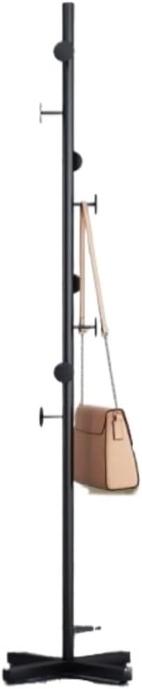 RUVOO Hall Tree Coat Rack Freestanding Coat Stand Coat Rack Stand with 8 Hooks Metal Coat Hanger Freestanding for Entryway Hallway Bedroom Coat Tree (Color : Black, Size : 170 * 43cm)
