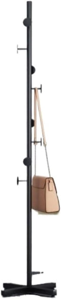 RUVOO Hall Tree Coat Rack Freestanding Coat Stand Coat Rack Stand with 8 Hooks Metal Coat Hanger Freestanding for Entryway Hallway Bedroom Coat Tree (Color : Black, Size : 170 * 43cm)