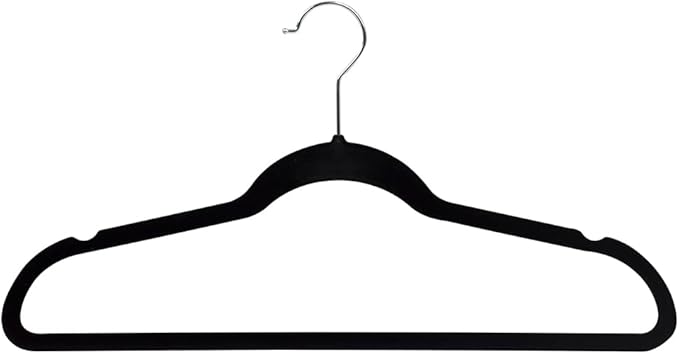 10 PACK VELVET HANGER BLACK