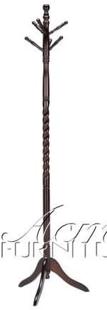 Coat Hat Rack Stand Twist Style in Espresso Finish