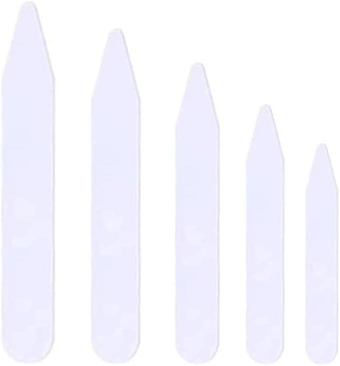 HIGHROCK Shirt Collar Bones,5 Sizes Collar Stiffeners Plastic White Collar Stays for Men and Women Dress Shirt 100Pcs
