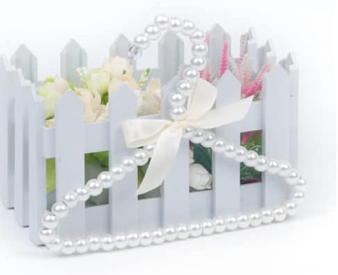 Dog Cat Pet Clothes Hanger Plastic Pearl Beaded Bow Clothes Dress Coat Hangers Closet Coat Storage Organizer Dry Rack 5 Pcs (White)