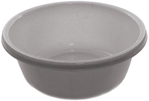 Ybm Home Round Plastic Wash Basin (1151 13 inch, White with Dots)