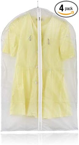 Plastic Garment Covers Hanging Without Zip Kids Suits Delicates Clothing Shirts Waterproof Lightweight Small 4 Packs