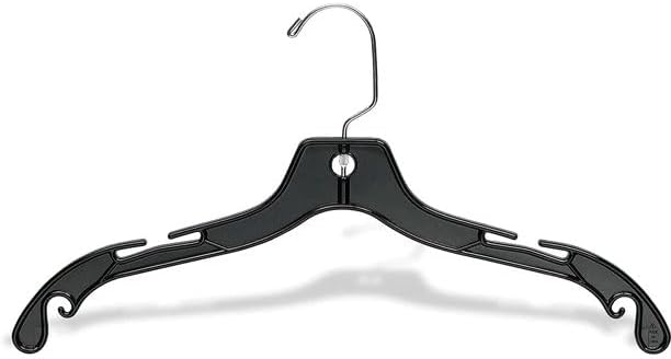 Hangon Plastic Clothes Hangers Set of 10 Heavy Duty - 17 Inch Dress, T-Shirts, Shirt Hangers Closet Organization Solution Clear Hangers for Home, Retail Easy to Use and Durable