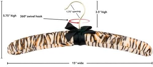 Satin Boutique Hanger with Matching Bow, 15" - Tiger Stripes (Pack of 6)