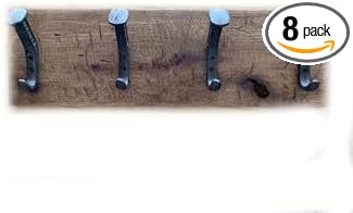 Magnolia Oaks Woodshop Rustic Farmhouse Reclaimed Wood Wall Hanging Rack with Railroad Spike Hooks - Holds 8+ Coats & Hats - Handmade in USA