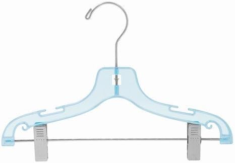 Only Hangers 12" Children's Blue Plastic Suit Hanger w/Clips [Bundle of 25]