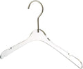YBM Home Quality Acrylic Clear Hangers Made of Clear Acrylic for a Luxurious Look and Feel for Wardrobe Closet, Clothes Hangers Organizes Closet, Baby, Silver, 4114-1