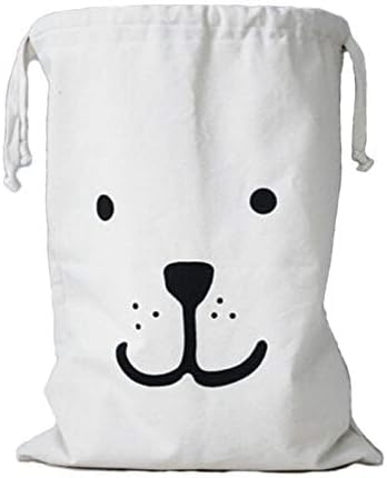 Mikayoo Canvas Laundry Bag with Drawstring 100% Made by Cotton Sorting Storage Bag Reusable and Recycling Bag Household Organizer 19" x 27"(Set of 1)