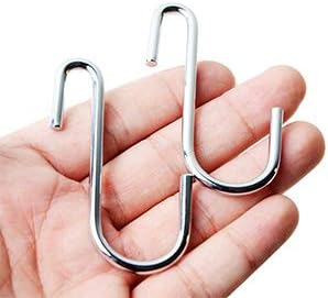 YourGift 24 Pack Heavy Duty S Hooks Silver S Shaped Hooks Hanging Hangers Hooks for Kitchen, Bathroom, Bedroom and Office(24 Pack/Silver/Small+Medium+Large)