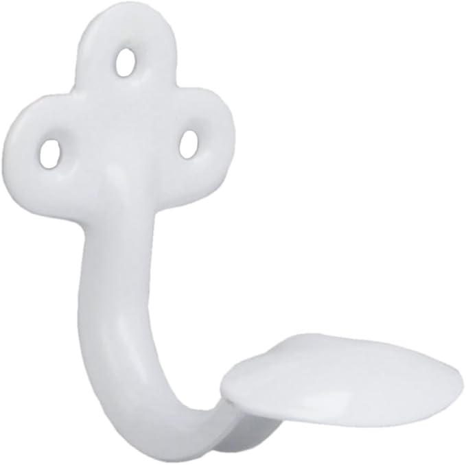 Amig - Clothes Hanger | Printed Coat Hanger | Single Hook or Coat Rack for Wall or Cupboard | Material: Steel | White | Dimensions: 8 x 5 x 7.5 cm