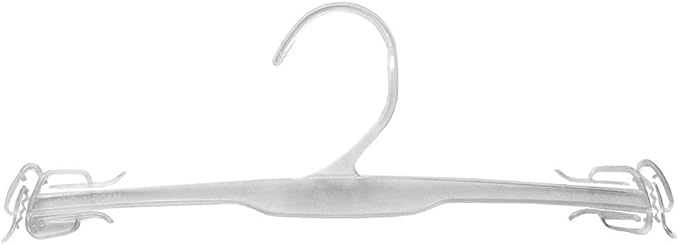 NAHANCO Intimate Apparel Molded Hanger with Delicate Shoulder Clips - 10" Polystyrene, Clear (Pack of 250)