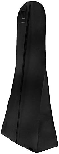 HANGERWORLD 72inch Breathable Wedding Gown Long Dress Hanging Garment Bag for Closet Storage (Black)