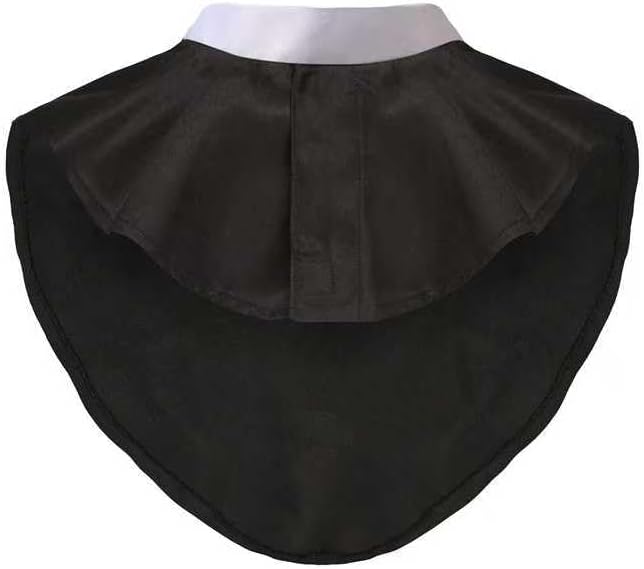 Black Color Unisex Clergy Tab Collar Clerical Bib Collar with Insert White Tab, 2pcs in Pack