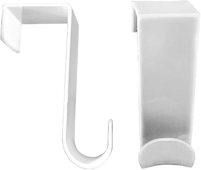 1st Choice Over The Door Hooks 6 Pack, Reversible Sturdy Hooks Fits 1 3/8' and 1 3/4' Door Widths, Plastic Hook Hanger for Hanging Clothes, Towels, White