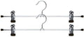Mawa by Reston Lloyd Space-Saving Clothes Hanger for Pants and Skirts with Two Non-Slip Clips, Style K/30D, 12-Inch, Set of 2, Black