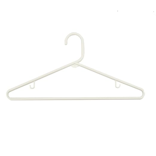 NAHANCO Plastic Tubular Hangers - 16 1/4" Ivory (Pack of 144)