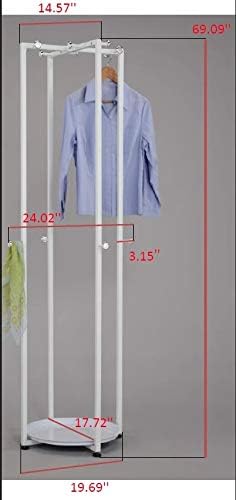 KB Designs - Metal 12 - Hook Freestanding Coat Rack with Storage, White