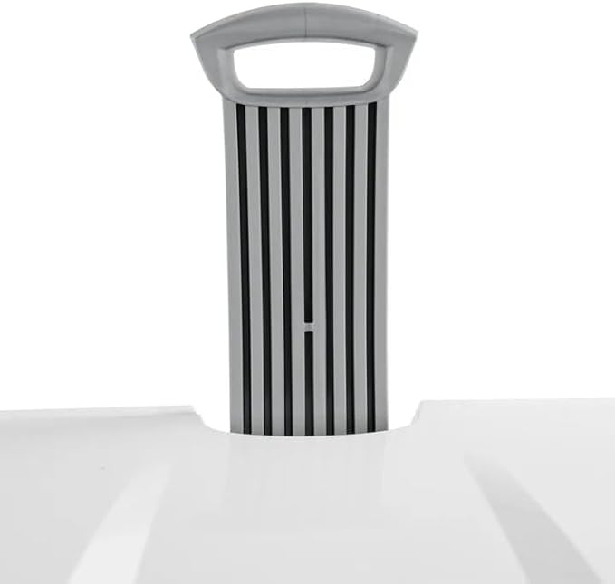 Wheeled Laundry Hamper with Handle for Easy Transport, White Plastic Clothes Hamper Basket with Lid