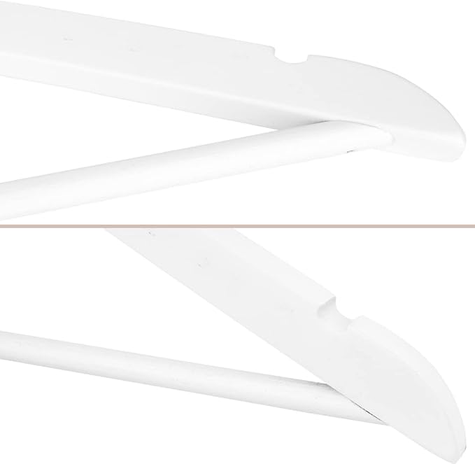 Andaz Press Bridal Hangers, Premium White Wooden Hangers for Wedding Dress, Bridesmaid Dresses, & Clothes, Heavy Duty Hanger with 360° Gold Swivel Hook and Smoothly Cut Notches, 10 Pack