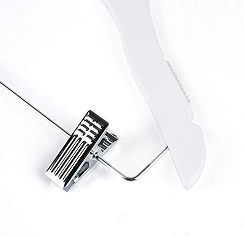 Quality 14.5" White Wooden Petite Kids Skirt Pant Hanger Luxury Design with Robber Grips Chrome Swivel Hook Medium Elementary Size
