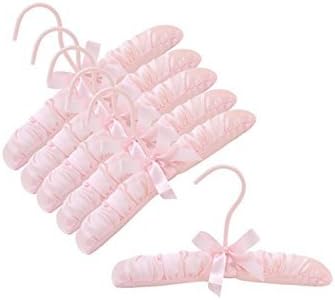 Only Hangers 10" Pink Baby Satin Padded Hangers - Pack of (6)