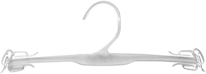 NAHANCO Intimate Apparel Molded Hanger with Delicate Shoulder Clips - 10" Polystyrene, Clear (Pack of 1000)