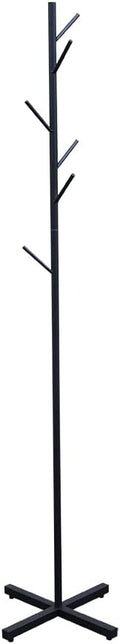Coat Rack Standing, 67” Black Coat Rack with 7 Hooks Organizer Clothes Hanging Stand Metal Hanger Hat Rack for Bedroom Living Room Office